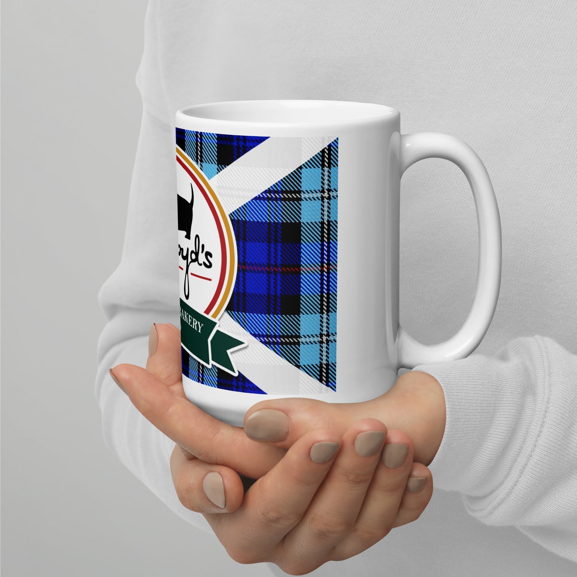 Ackroyd's Bakery Round Logo White glossy Mug